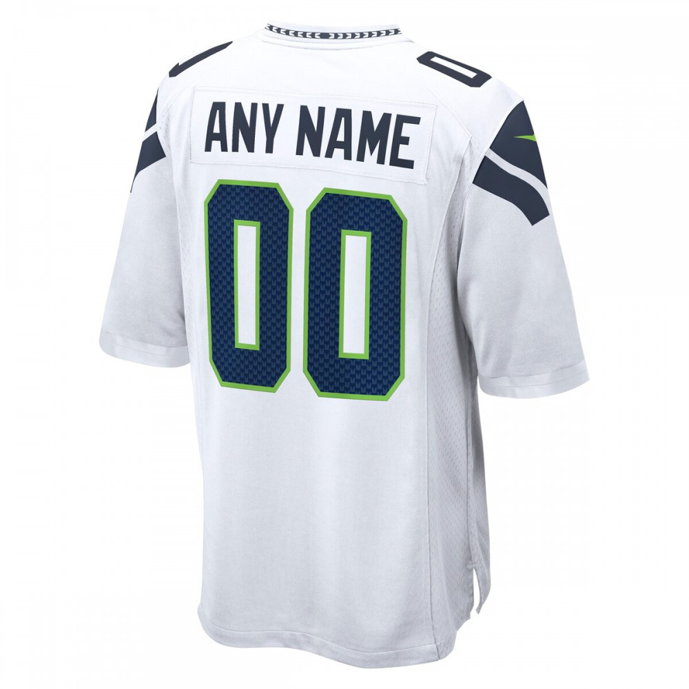 Seattle Seahawks Nike Custom Game Jersey - White-GridironStore